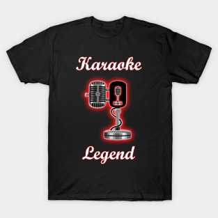 Karaoke Legend Glowing Red Microphone T-Shirt